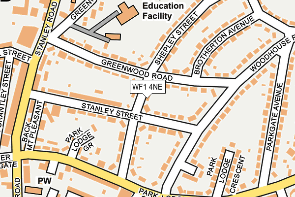 WF1 4NE map - OS OpenMap – Local (Ordnance Survey)