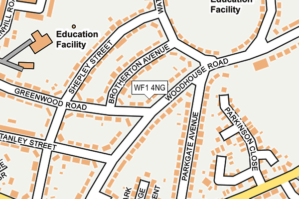 WF1 4NG map - OS OpenMap – Local (Ordnance Survey)