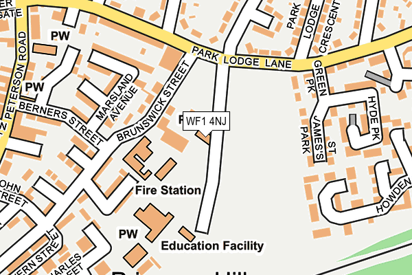 WF1 4NJ map - OS OpenMap – Local (Ordnance Survey)