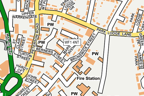 WF1 4NT map - OS OpenMap – Local (Ordnance Survey)