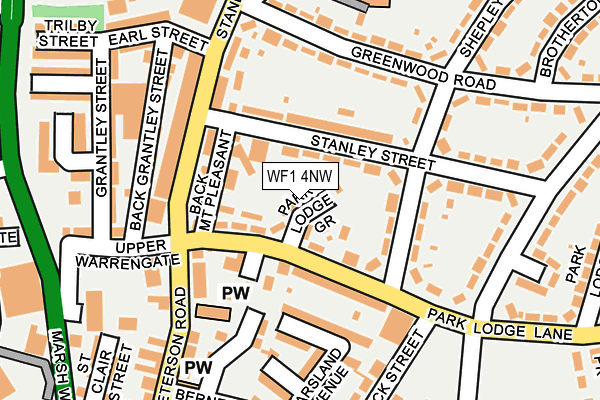 WF1 4NW map - OS OpenMap – Local (Ordnance Survey)