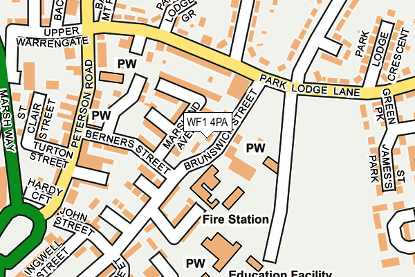 WF1 4PA map - OS OpenMap – Local (Ordnance Survey)