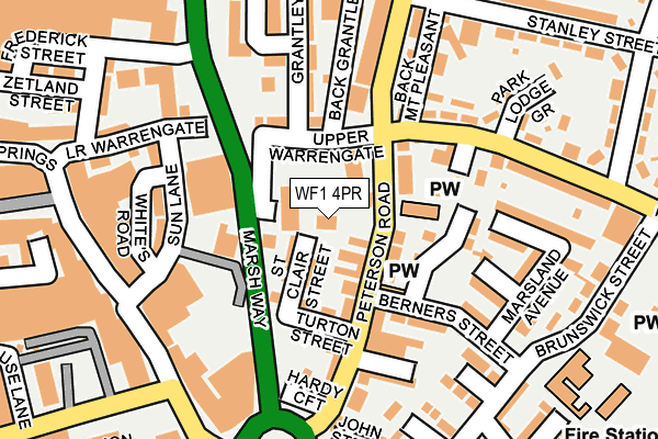 WF1 4PR map - OS OpenMap – Local (Ordnance Survey)