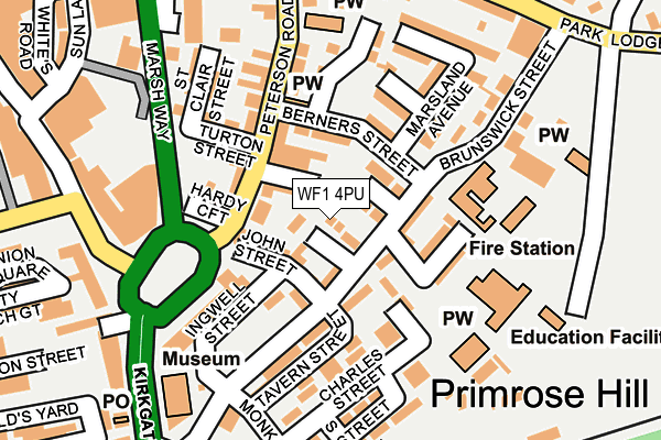 WF1 4PU map - OS OpenMap – Local (Ordnance Survey)