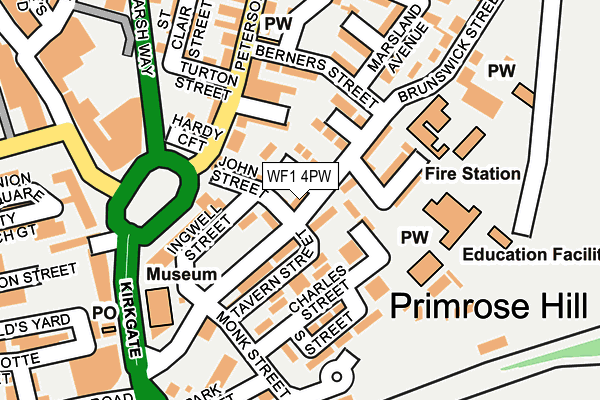 WF1 4PW map - OS OpenMap – Local (Ordnance Survey)