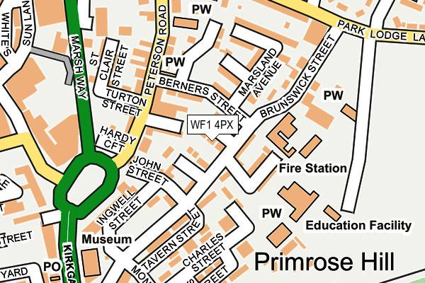 WF1 4PX map - OS OpenMap – Local (Ordnance Survey)