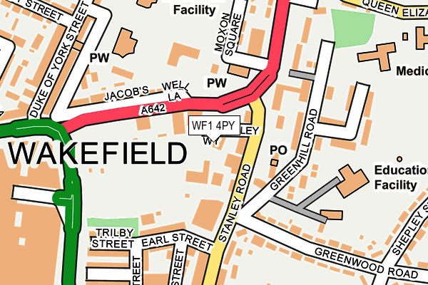 WF1 4PY map - OS OpenMap – Local (Ordnance Survey)