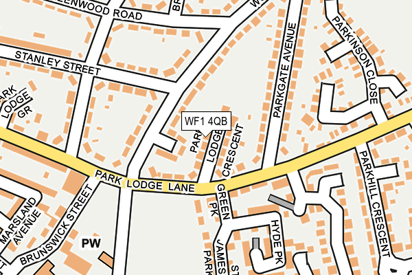 WF1 4QB map - OS OpenMap – Local (Ordnance Survey)