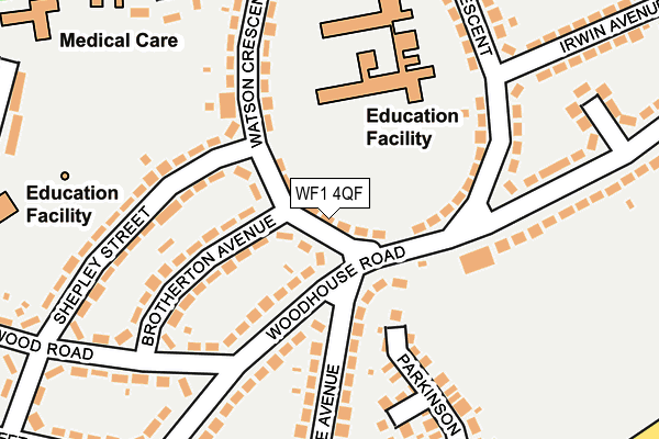 WF1 4QF map - OS OpenMap – Local (Ordnance Survey)