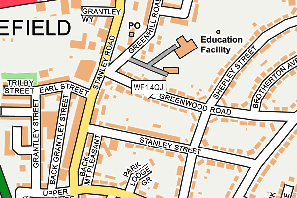 WF1 4QJ map - OS OpenMap – Local (Ordnance Survey)