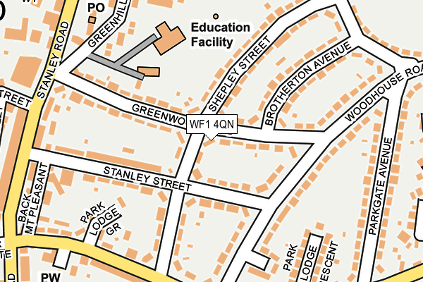 WF1 4QN map - OS OpenMap – Local (Ordnance Survey)