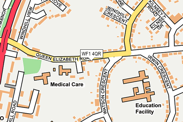 WF1 4QR map - OS OpenMap – Local (Ordnance Survey)