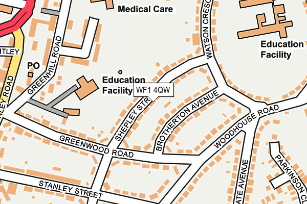 WF1 4QW map - OS OpenMap – Local (Ordnance Survey)