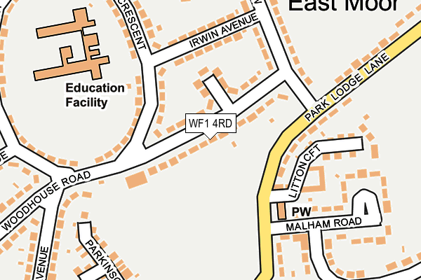 WF1 4RD map - OS OpenMap – Local (Ordnance Survey)