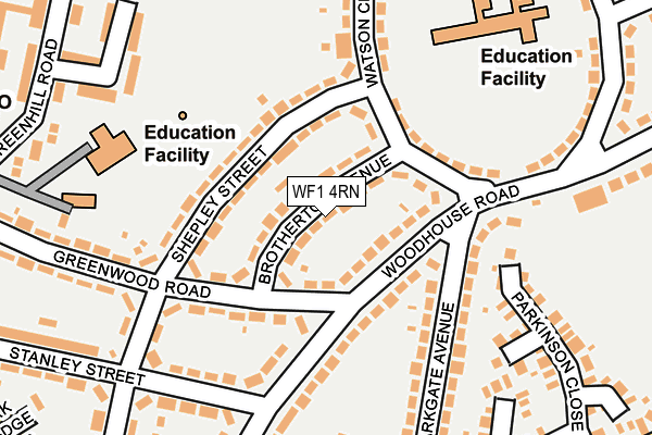 WF1 4RN map - OS OpenMap – Local (Ordnance Survey)