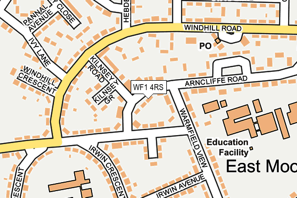 WF1 4RS map - OS OpenMap – Local (Ordnance Survey)