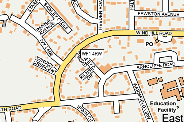 WF1 4RW map - OS OpenMap – Local (Ordnance Survey)