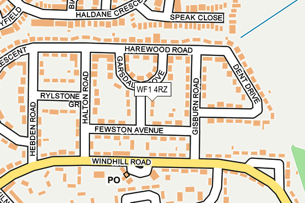 WF1 4RZ map - OS OpenMap – Local (Ordnance Survey)