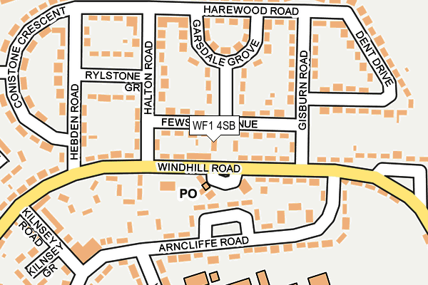 WF1 4SB map - OS OpenMap – Local (Ordnance Survey)