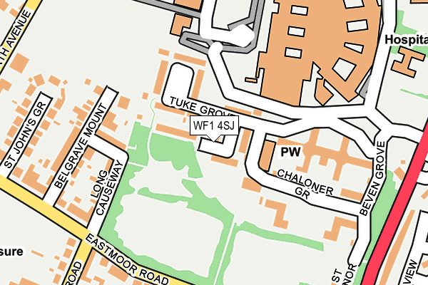 WF1 4SJ map - OS OpenMap – Local (Ordnance Survey)