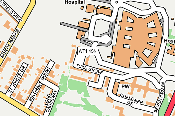 WF1 4SN map - OS OpenMap – Local (Ordnance Survey)