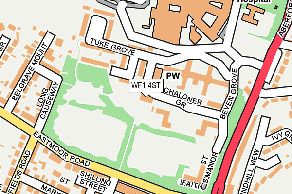 WF1 4ST map - OS OpenMap – Local (Ordnance Survey)