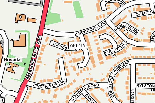 WF1 4TA map - OS OpenMap – Local (Ordnance Survey)