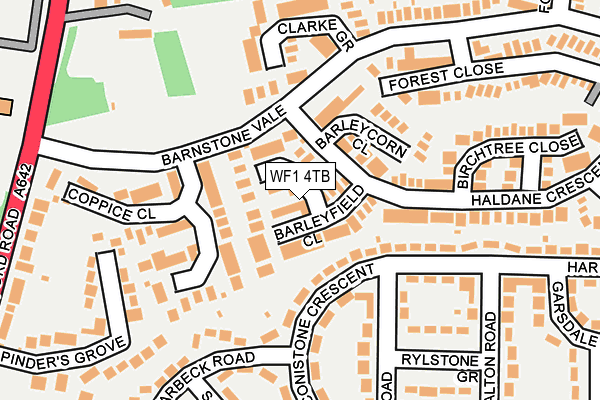 WF1 4TB map - OS OpenMap – Local (Ordnance Survey)