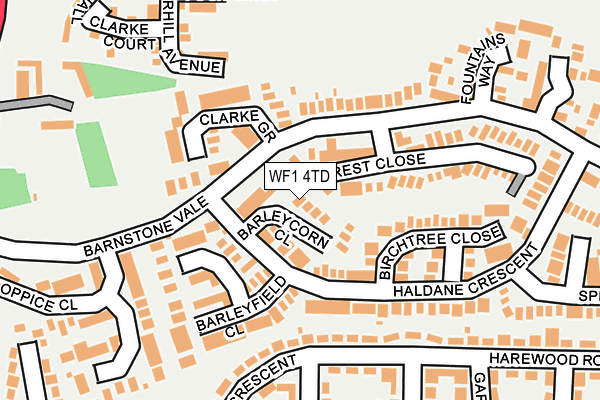 WF1 4TD map - OS OpenMap – Local (Ordnance Survey)