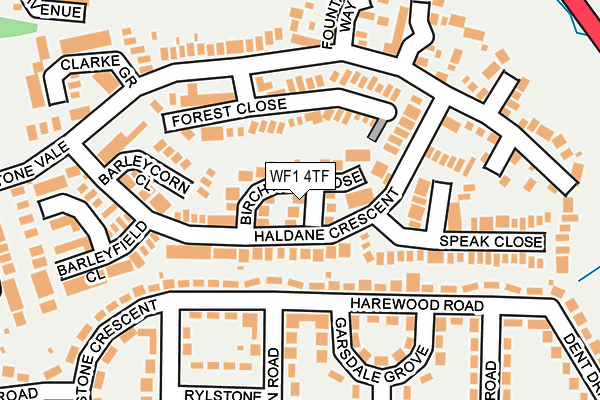 WF1 4TF map - OS OpenMap – Local (Ordnance Survey)