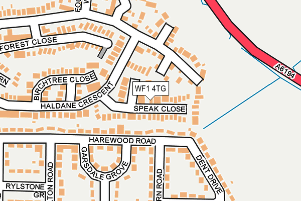 WF1 4TG map - OS OpenMap – Local (Ordnance Survey)