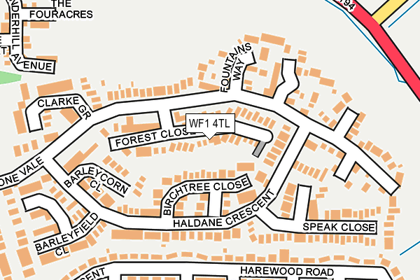 WF1 4TL map - OS OpenMap – Local (Ordnance Survey)