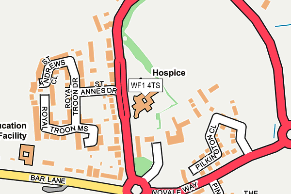 WF1 4TS map - OS OpenMap – Local (Ordnance Survey)