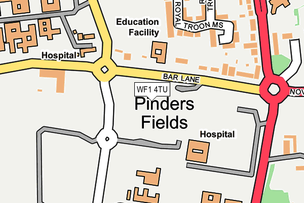 WF1 4TU map - OS OpenMap – Local (Ordnance Survey)