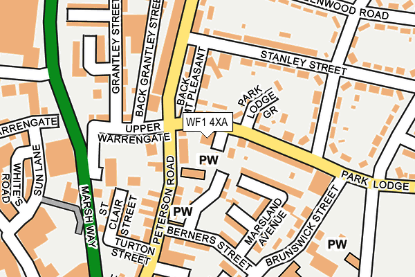 WF1 4XA map - OS OpenMap – Local (Ordnance Survey)