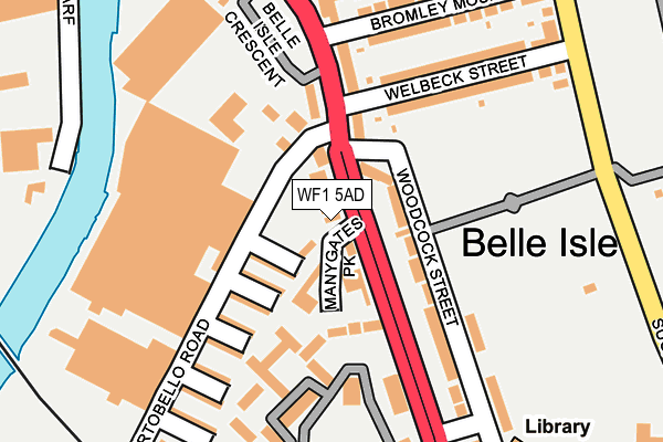 WF1 5AD map - OS OpenMap – Local (Ordnance Survey)