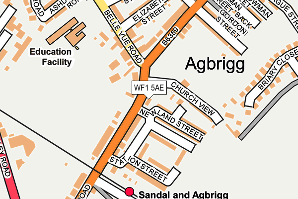 WF1 5AE map - OS OpenMap – Local (Ordnance Survey)