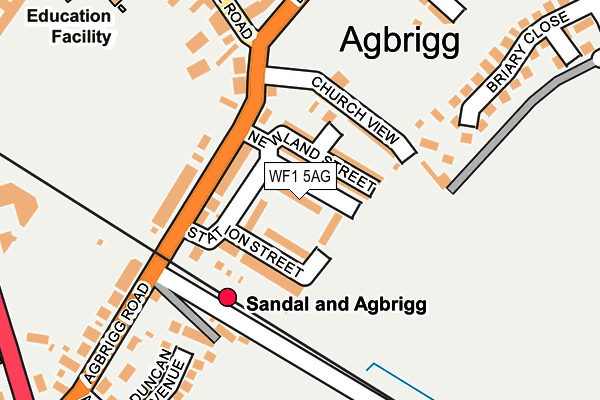 WF1 5AG map - OS OpenMap – Local (Ordnance Survey)