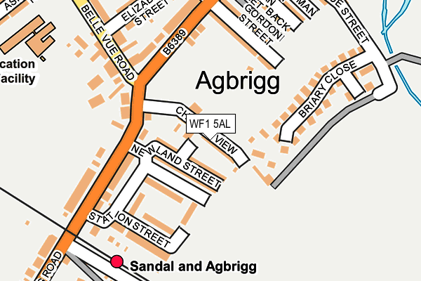 WF1 5AL map - OS OpenMap – Local (Ordnance Survey)