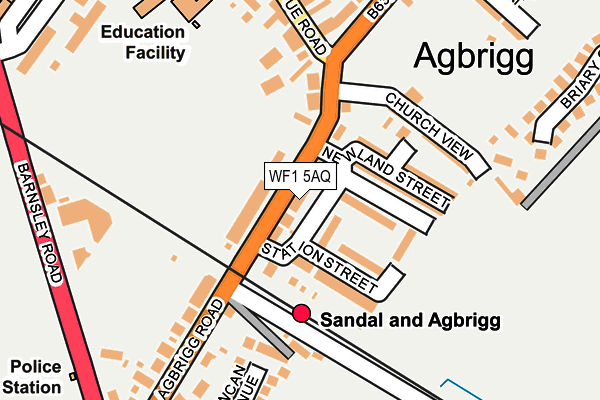 WF1 5AQ map - OS OpenMap – Local (Ordnance Survey)