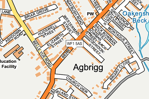 WF1 5AS map - OS OpenMap – Local (Ordnance Survey)