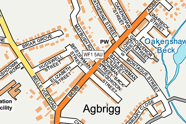 WF1 5AU map - OS OpenMap – Local (Ordnance Survey)