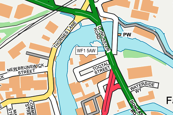 WF1 5AW map - OS OpenMap – Local (Ordnance Survey)