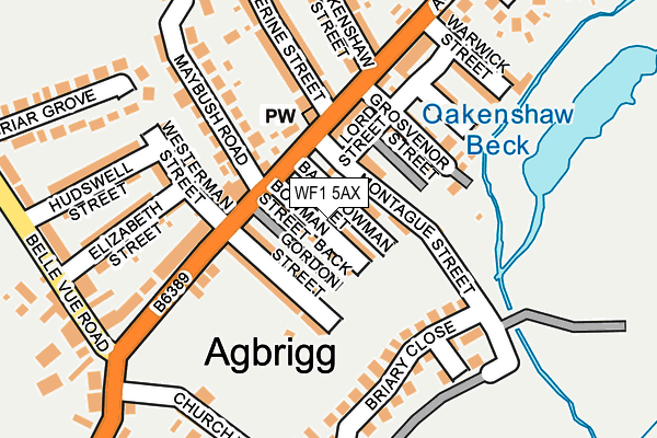 WF1 5AX map - OS OpenMap – Local (Ordnance Survey)