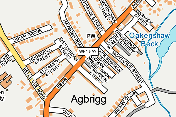 WF1 5AY map - OS OpenMap – Local (Ordnance Survey)