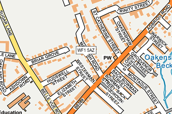 WF1 5AZ map - OS OpenMap – Local (Ordnance Survey)
