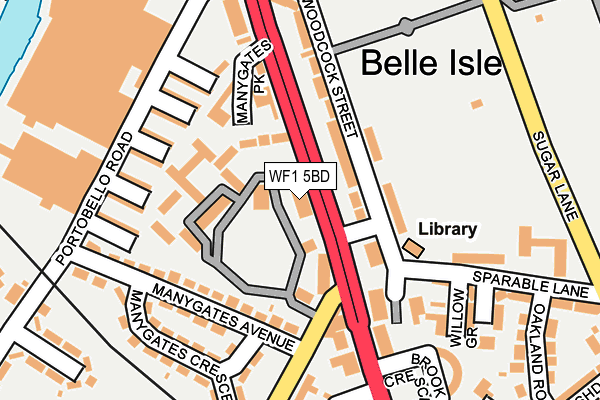 WF1 5BD map - OS OpenMap – Local (Ordnance Survey)