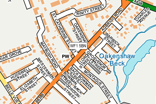 WF1 5BN map - OS OpenMap – Local (Ordnance Survey)