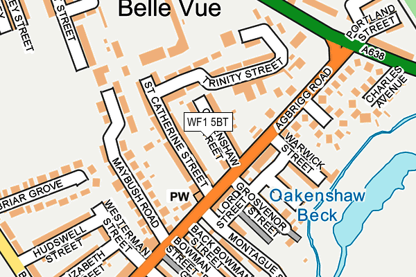 WF1 5BT map - OS OpenMap – Local (Ordnance Survey)