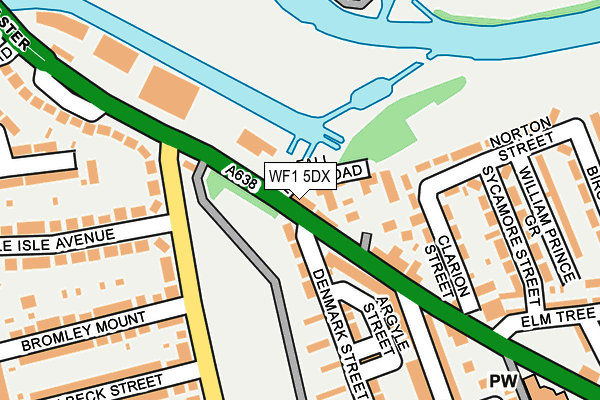 WF1 5DX map - OS OpenMap – Local (Ordnance Survey)